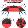 imageG4Free 62 Inch Portable Golf Umbrella Large Oversize Double Canopy Vented Windproof Waterproof Automatic Open Stick Umbrellas for Men and WomenWine RedBlackRed