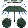 imageG4Free 62 Inch Portable Golf Umbrella Large Oversize Double Canopy Vented Windproof Waterproof Automatic Open Stick Umbrellas for Men and WomenWine RedDark Green