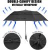 imageG4Free 62 Inch Portable Golf Umbrella Large Oversize Double Canopy Vented Windproof Waterproof Automatic Open Stick Umbrellas for Men and WomenWine RedBlack