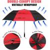 imageG4Free 62 Inch Portable Golf Umbrella Large Oversize Double Canopy Vented Windproof Waterproof Automatic Open Stick Umbrellas for Men and WomenWine RedRedBlack