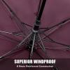 imageG4Free 62 Inch Portable Golf Umbrella Large Oversize Double Canopy Vented Windproof Waterproof Automatic Open Stick Umbrellas for Men and WomenWine RedWine Red
