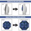 imageG4Free 62 Inch Portable Golf Umbrella Large Oversize Double Canopy Vented Windproof Waterproof Automatic Open Stick Umbrellas for Men and WomenWine RedNavyRoyal Blue
