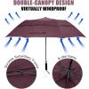 imageG4Free 62 Inch Portable Golf Umbrella Large Oversize Double Canopy Vented Windproof Waterproof Automatic Open Stick Umbrellas for Men and WomenWine RedWine Red