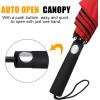 imageG4Free 62 Inch Portable Golf Umbrella Large Oversize Double Canopy Vented Windproof Waterproof Automatic Open Stick Umbrellas for Men and WomenWine RedBlackRed