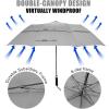 imageG4Free 62 Inch Portable Golf Umbrella Large Oversize Double Canopy Vented Windproof Waterproof Automatic Open Stick Umbrellas for Men and WomenWine RedGray