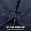 imageG4Free 62 Inch Portable Golf Umbrella Large Oversize Double Canopy Vented Windproof Waterproof Automatic Open Stick Umbrellas for Men and WomenWine RedDark Blue