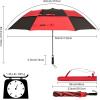 imageG4Free 62 Inch Portable Golf Umbrella Large Oversize Double Canopy Vented Windproof Waterproof Automatic Open Stick Umbrellas for Men and WomenWine RedBlackRed