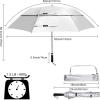 imageG4Free 62 Inch Portable UV Protection Large Golf Umbrella Automatic Open Double Canopy Big Sun Windproof Oversize Sports UmbrellaSilverBlack