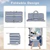 imageG4Free Beach Bag Foldable Beach Tote Bag with Zipper Waterproof Sandproof Pool BagNavy