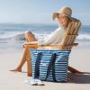 imageG4Free Beach Bag Waterproof Beach Bags for Women Personalized Strap Tote Bag for Women Birthday GiftsDeep Blue Stripe
