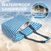 imageG4Free Beach Bag Waterproof Beach Bags for Women Personalized Strap Tote Bag for Women Birthday GiftsDeep Blue Stripe