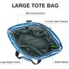imageG4Free Beach Bag Waterproof Beach Bags for Women Personalized Strap Tote Bag for Women Birthday GiftsDeep Blue Stripe