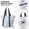 imageG4Free Beach Bag Waterproof Beach Bags for Women Personalized Strap Tote Bag for Women Birthday GiftsWave Stripe