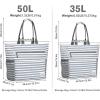 imageG4Free Beach Bag Waterproof Sandproof Beach Tote Bag Large Capacity Foldable for WomenGrey Stripe