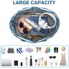 imageG4Free Beach Bag Waterproof Sandproof Beach Tote Bag Large Capacity Foldable for WomenNavy Stripe