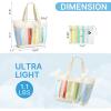 imageG4Free Beach BagWaterproof Beach Tote Pool Bags for WomenCompatible with Stanley CupFoldablefor Weekender TravelRainbow Stripes
