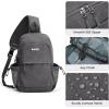 imageG4Free Canvas Sling Bag Crossbody Backpack Shoulder Bag for Men Women with Antitheft Pocket ampamp USB Charge PortDark Grey