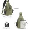 imageG4Free Canvas Sling Bag Crossbody Backpack with USB Charging Port ampamp RFID Blocking Hiking Daypack Chest Bag for Women MenArmy Green