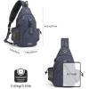 imageG4Free Canvas Sling Bag Crossbody Backpack with USB Charging Port ampamp RFID Blocking Hiking Daypack Chest Bag for Women MenDark Blue