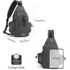 imageG4Free Canvas Sling Bag Crossbody Backpack with USB Charging Port ampamp RFID Blocking Hiking Daypack Chest Bag for Women MenDark Grey