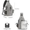 imageG4Free Canvas Sling Bag Crossbody Backpack with USB Charging Port ampamp RFID Blocking Hiking Daypack Chest Bag for Women MenGrey