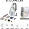 imageG4Free Clear Fanny pack Mesh Sling bag Transparent Bag With Adjustable Strap Purse For Travel Festivals Sports Party GreyGrey