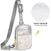 imageG4Free Clear Sling Bag Stadium Approved Clear Fanny Pack Crossbody Mesh Bag Purses Transparent Lightweight ChestWhite