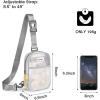 imageG4Free Clear Sling Bag Stadium Approved Clear Fanny Pack Crossbody Mesh Bag Purses Transparent Lightweight ChestWhite