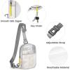 imageG4Free Clear Sling Bag Stadium Approved Clear Fanny Pack Crossbody Mesh Bag Purses Transparent Lightweight ChestWhite