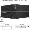 imageG4Free Double Chair Umbrella for 2 People with Adjustable Clamp Sun Umbrella for Beach Chair Reclining LoungeBlack