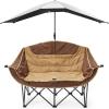 imageG4Free Double Chair Umbrella for 2 People with Adjustable Clamp Sun Umbrella for Beach Chair Reclining LoungeBlack