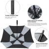 imageG4Free Extra Large Golf Umbrella 6268 inch Square Vented Windproof Auto Open Double Canopy Oversized Stick UmbrellaBlackGrey