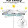 imageG4Free Heavy Duty Beach Umbrella for Sand UPF 50 UV Protection Sun Shelter Double Canopy with Air Vent and Push Button Tilt 65 ft Portable Parasols with Carry Bag for Outdoor Patio PoolLake Blue