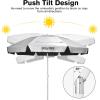 imageG4Free Heavy Duty Beach Umbrella for Sand UPF 50 UV Protection Sun Shelter Double Canopy with Air Vent and Push Button Tilt 65 ft Portable Parasols with Carry Bag for Outdoor Patio PoolBlack