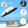 imageG4Free Heavy Duty Beach Umbrella for Sand UPF 50 UV Protection Sun Shelter Double Canopy with Air Vent and Push Button Tilt 65 ft Portable Parasols with Carry Bag for Outdoor Patio PoolBlack