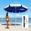 imageG4Free Heavy Duty Beach Umbrella for Sand UPF 50 UV Protection Sun Shelter Double Canopy with Air Vent and Push Button Tilt 65 ft Portable Parasols with Carry Bag for Outdoor Patio PoolBlue
