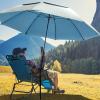 imageG4Free Heavy Duty Beach Umbrella for Sand UPF 50 UV Protection Sun Shelter Double Canopy with Air Vent and Push Button Tilt 65 ft Portable Parasols with Carry Bag for Outdoor Patio PoolLight BlueSilver