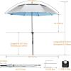 imageG4Free Heavy Duty Beach Umbrella for Sand UPF 50 UV Protection Sun Shelter Double Canopy with Air Vent and Push Button Tilt 65 ft Portable Parasols with Carry Bag for Outdoor Patio PoolLight BlueSilver