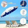 imageG4Free Heavy Duty Beach Umbrella for Sand UPF 50 UV Protection Sun Shelter Double Canopy with Air Vent and Push Button Tilt 65 ft Portable Parasols with Carry Bag for Outdoor Patio PoolBlue