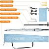 imageG4Free Heavy Duty Beach Umbrella for Sand UPF 50 UV Protection Sun Shelter Double Canopy with Air Vent and Push Button Tilt 65 ft Portable Parasols with Carry Bag for Outdoor Patio PoolLight BlueSilver