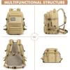 imageG4Free Large Military Tactical Backpack for Men 3 Day Pack Molle Backpack Army Rucksack for Hiking Camping Travel BlackKhaki
