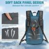 imageG4Free Packable Hiking Backpack 20L Lightweight Foldable Travel Daypack with Thickened Back Panel for Men WomenBlackBlack