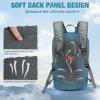imageG4Free Packable Hiking Backpack 20L Lightweight Foldable Travel Daypack with Thickened Back Panel for Men WomenBlackGrey