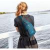 imageG4Free RFID Sling Bag Crossbody Backpack Small Chest Shoulder Bag Hiking OutdoorTeal Blue