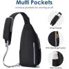imageG4Free Sling Bag Casual Chest Shoulder Handbag Crossbody Backpack for Men with Front Pocket BlackBlack