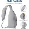 imageG4Free Sling Bag Casual Chest Shoulder Handbag Crossbody Backpack for Men with Front Pocket BlackGray