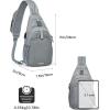 imageG4Free Sling Bag RFID Crossbody Sling Backpack with USB Charging Port Travel Hiking Daypack Shoulder Chest Bag for Women MenBlackGray