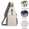 imageG4Free Sling Bag RFID Crossbody Sling Backpack with USB Charging Port Travel Hiking Daypack Shoulder Chest Bag for Women MenBlackIvory