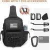 imageG4Free Tactical Sling Bag for Men Women EDC Concealed Carry Bag with Molle Crossbody Shoulder Pack BlackBlack