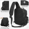 imageG4Free Tactical Sling Bag for Men Women EDC Concealed Carry Bag with Molle Crossbody Shoulder Pack BlackBlack